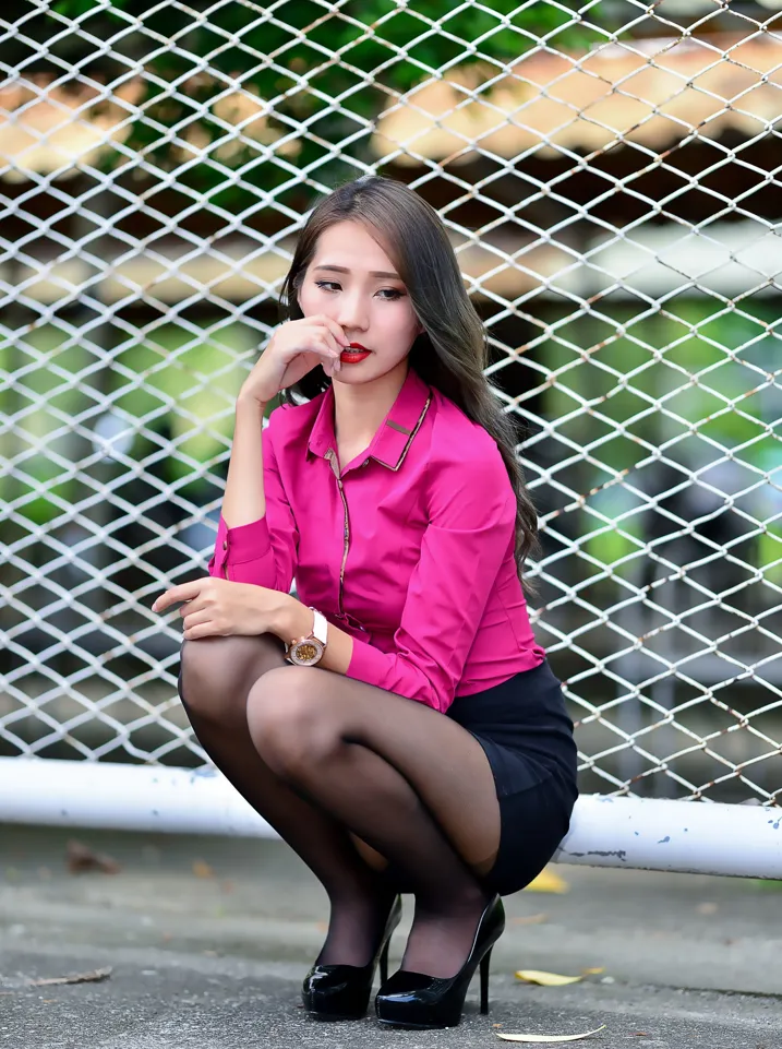 [Mzsock] NO.199 Anita Huang Yunfei OL black silk high heels beautiful legs street photography#[105P]-36