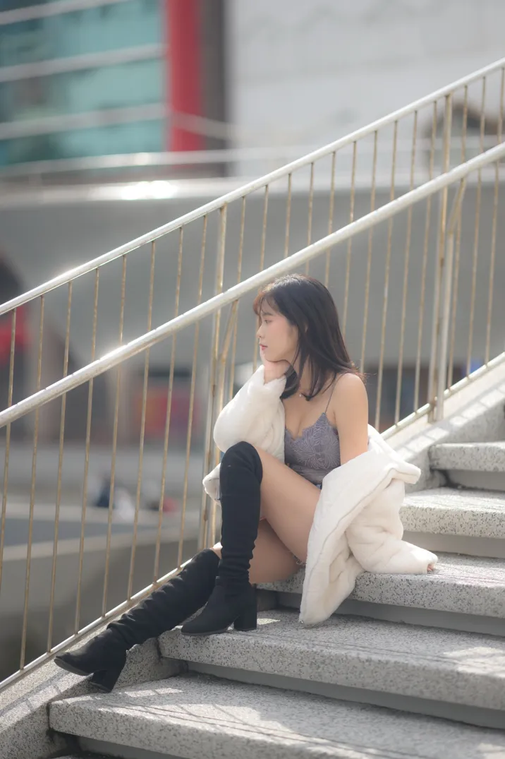 [Mzsock] NO.215 YoYo denim shorts and boots street photography#[105P]-47